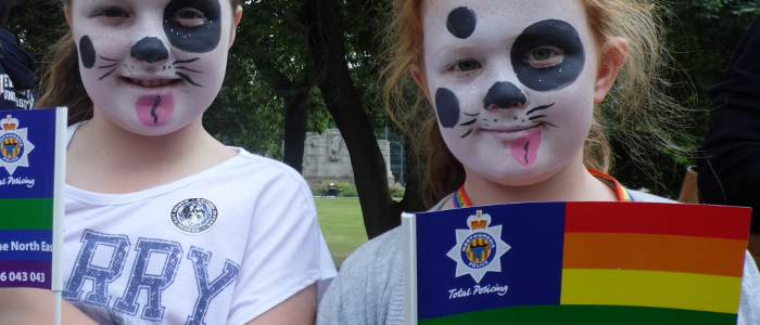 Young people enjoying a previous Newcastle Pride