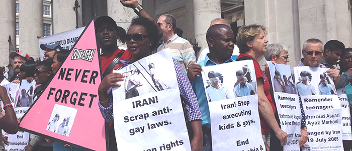 Mahmoud Asgari and Ayaz Marhoni vigil in London - 2015 - Peter Tatchell Foundation