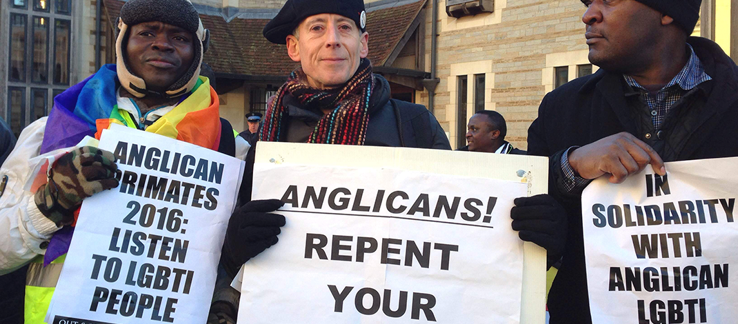 Photo by Peter Tatchell Foundation - Lobby of homophobic Anglican Primates - Canterbury Cathedral, 15 January 2016