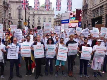 LGBT & straight Muslims march at Pride London - Photo by Peter Tatchell Foundation