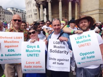 LGBT & straight Muslims march at Pride London - Photo by Peter Tatchell Foundation