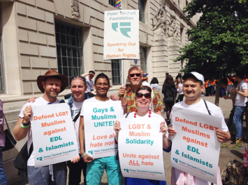 LGBT & straight Muslims march at Pride London - Photo by Peter Tatchell Foundation