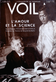 Dr. Magnus Hirschfeld and his partner Li Shiu Tong shortly after arriving in exile in France (1933); cover of the weekly magazine Voilà (July 1, 1933). Collection of Gerard Koskovich; courtesy GLBT Historical Society.