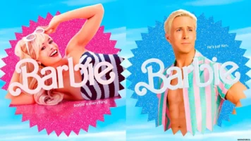 Barbie-Movie -star cut out of Barbie and Ken